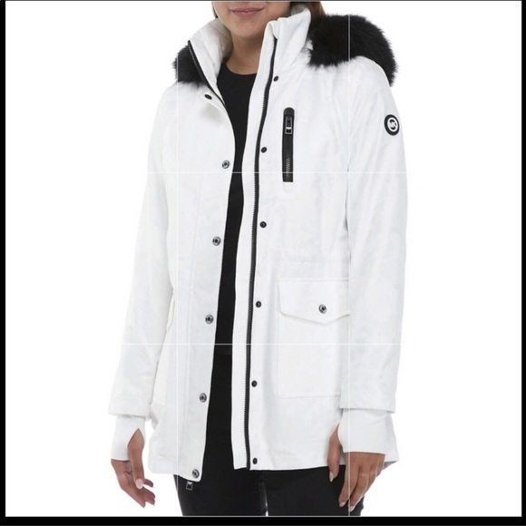 Michael Kors Jackets & Blazers - Michael Kors white camo hooded anorak NWT